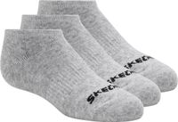 Skechers 3pk Unisex Non Terry No Show Sokken Grijs Maat 39-42