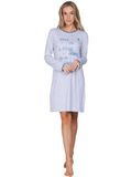 Rebelle Nachthemd Starry Nights Katoen Blauw/Wit Gestreept Maat 48