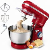 Vivid Green Keukenmachine - 2000W - Keukenrobot - Keukenmixer - Mixer met Mengkom - 6.2L - Rood