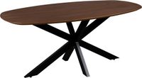 QUVIO Eettafel Sofia - Deens Ovaal - 180 x 90 cm - Stalen kruispoot - FSC® gecertificeerd mangohout - Bruin