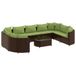 vidaXL Loungeset met Kussens Poly Rattan Bruin