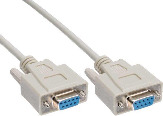 InLine RS232 Serial Cable - 9-Pin Female to 9-Pin Female - 1.8m - Beige