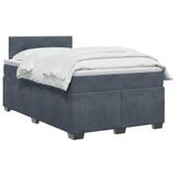 vidaXL Boxspringbed met matras, donkergrijs, 120 x 190 cm, fluweel