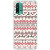 1001 coques Rendier Siliconen Hoesje Compatibel met Xiaomi Redmi 9T Rendier Kersttrui