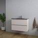 Saniclass Chaci Badkamermeubelset - 80x46x55cm - keramische wastafel zwart - 1 wasbak - 1 kraangat - 2 lades - mat cotton (beige)