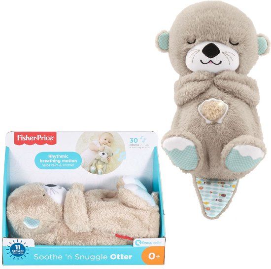 Fisher-Price Bedtijd Otter - Blauwe Interactieve Knuffel met Geluid en Lichteffecten