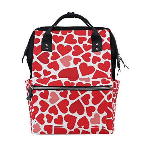 MONTOJ Red Hearts Canvas Rugzak Reiscampus Rugzak