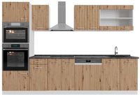 Vicco R-Line Complete keukeneenheid – 300 cm met hoge kast, WB Antraciet Artisanaal eiken/wit