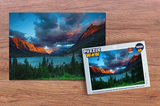 MuchoWow Puzzel Het kleurrijke landschap van het Amerikaanse Nationaal park Glacier - Legpuzzel - Puzzel 1000 stukjes volwassenen