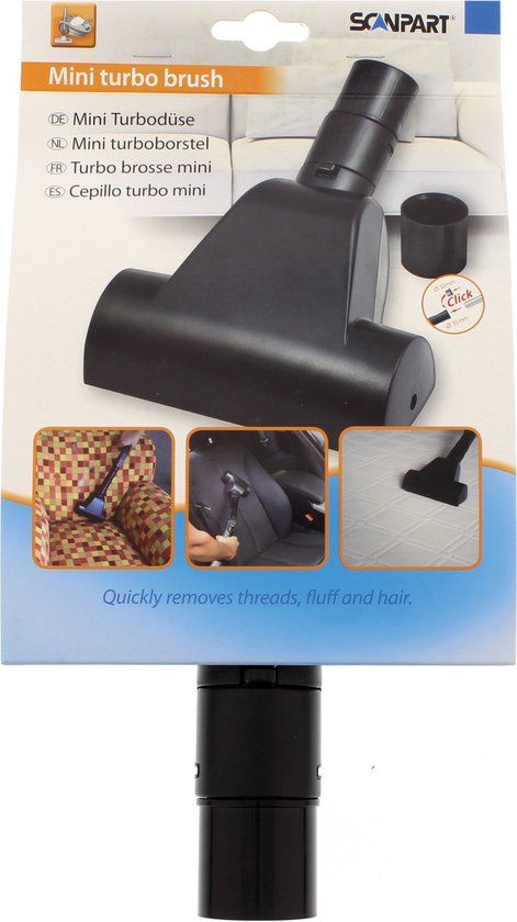 Scanpart Mini Turboborstel - Universeel - 32 & 35 mm - Zwart