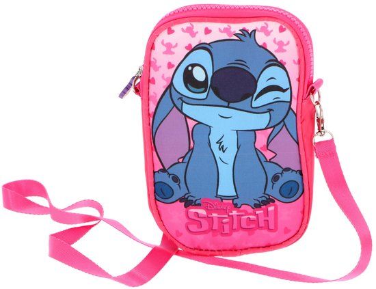 Lilo & Stitch Telefoontas Roze Polyester Ritssluiting Kinderen Unisex Dierenprint