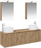 vidaXL Badkamerkast - set - 5 - st - Artisanaal eiken - Bewerkt hout