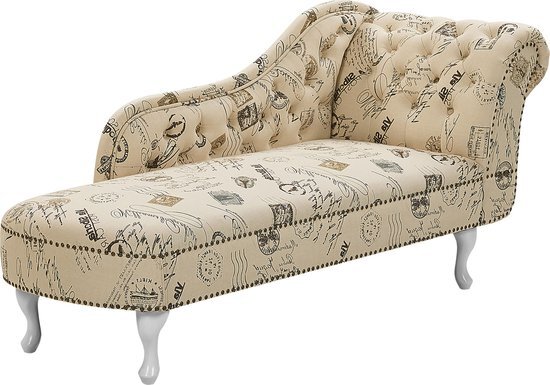 Beliani NIMES - Chaise longue - Beige - Kunststof