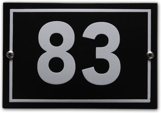 EmailleDesignÂ® Huisnummer model Phil nr. 83