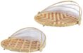 Decoris Foodcover Bamboe FSC Mix Ø35cm H22cm Ruit of Streep