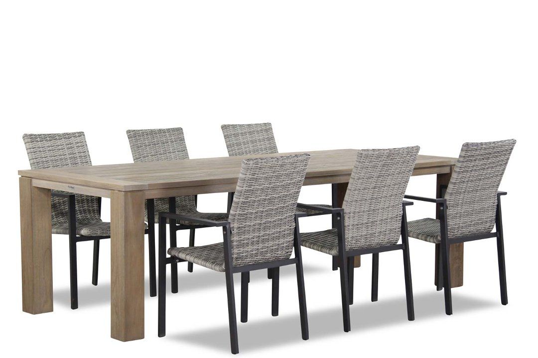 Lifestyle Garden Furniture Upton/Brighton 240 cm dining tuinset 7-delig stapelbaar