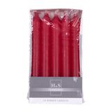 DONAU HOME Set van 10 rode gladde staafkaarsen - 17 x Ø 2 cm - Geurvrij - Cilindrisch - Voor woonkamer en badkamer - Brandduur 6 uur