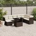 Maison Exclusive - Ensemble de meubles de jardin 9 pièces avec canapé et coussins, marron, en polyrotin