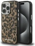 Karl Lagerfeld Backcase hoesje Kunstleer Effen Luipaard voor iPhone 16 Pro Max