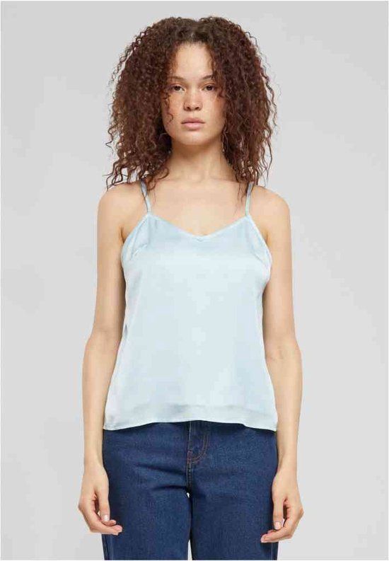 Urban Classics Viscose Satin Slip Mouwloze Top - Blauw - 4XL