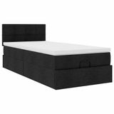 vidaXL Bed met matras 100x200 cm stof zwart
