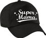 Bellatio Decorations Super mama moederdag cadeau pet / baseball cap zwart voor dames
