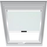 Origineel Roto Origineel Verduisterend Rolgordijn ZRV Elektrisch - Bijna Volledige Verduistering - Geleiderail Zilver - Voor Dakraam Serie Designo R6/R8, i8 en Classic 64/84 - Maat 114/078 | 11/07 - Kleur Wit