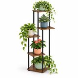 Merkloos Relaxdays Plantenrek binnen - 5 planken - industrieel
