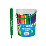 Mitama - 62875 - Maxi voorraaddoos 50 Jumbo Super Marker wasbaar punt Maxi 5 mm - verschillende kleuren