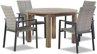 Lifestyle Garden Furniture Lifestyle Upton/Brighton 120 cm rond dining tuinset 5-delig stapelbaar