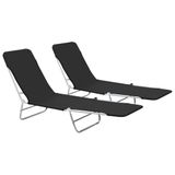 VidaXL Fauteuil de jardin en polyester noir