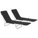 VidaXL Fauteuil de jardin en polyester noir