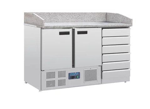 Polar Pizza Werkbank | Marmeren Blad en Deeglades | 257L