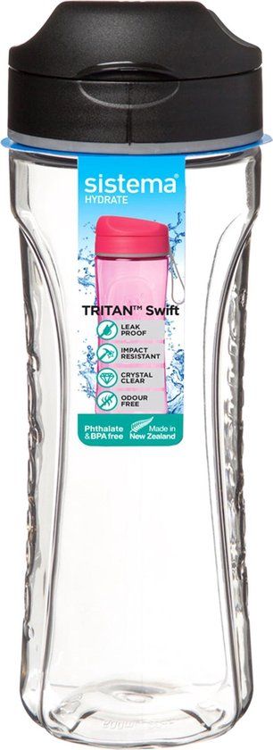 Sistema Hydrate Drinkfles - Tritan Swift - Zwart - 600ml