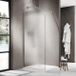 Fortifura Galeria Inloopdouche - 100x200cm - afgeronde glaswand - links - mat glas - wandarm - PVD - geborsteld RVS