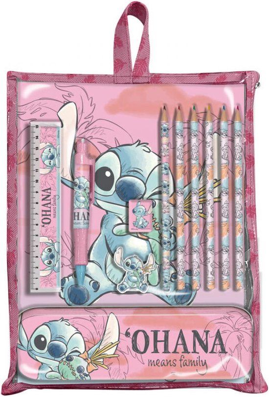 Disney Lilo & Stitch Tekenset - Schoolset - Roze - 11 stuks