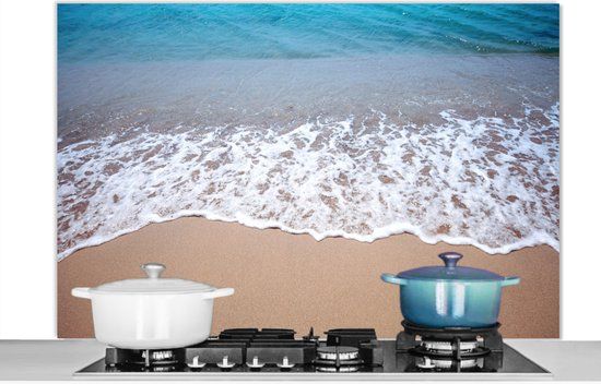 KitchenYeah Spatscherm keuken 120x80 cm - Water - Golf - Strand - Aluminium