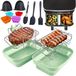 Shenzhen Haorui Industrial Technology Co., Ltd. Accessoires 13 pièces pour Ninja Airfryer - Durable AF451UK AF300UK AF400UK - Doublure en silicone réutilisable - Racks Airfryer - Gants etc - Four micro-ondes - Vert