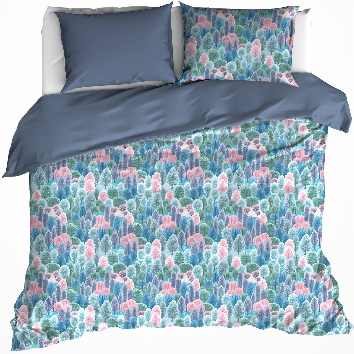 De Witte Lietaer Bavaria 2 Country Blue Dekbedovertrek - 200x200/220cm - Katoen Flanel