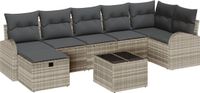 vidaXL Tuinbank Set Lichtgrijs Poly Rattan