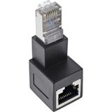 InLine 69991B STP CAT6a 10 Gigabit RJ45 haakse adapter - haaks naar boven / zwart