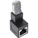 InLine 69991B STP CAT6a 10 Gigabit RJ45 haakse adapter - haaks naar boven / zwart