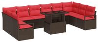 vidaXL Tuinbank - Set - 11 - st - Bruin - poly - rattan