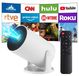 Mini-projecteur, 4K, portable, Android 14, WiFi 6, Bluetooth 5.4, 130 pouces, blanc