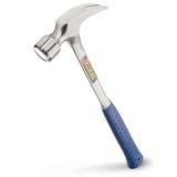 Estwing E3/30S 31oz rechte klauw framing hamer, glad gezicht, schokreductie grip, zilver