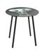 HAKU Bijzettafel rond motief zwart metaal salontafel met veiligheidsglas 5 mm - Maat: H 41 cm x Ø 40 cm, Stijl: Modern
