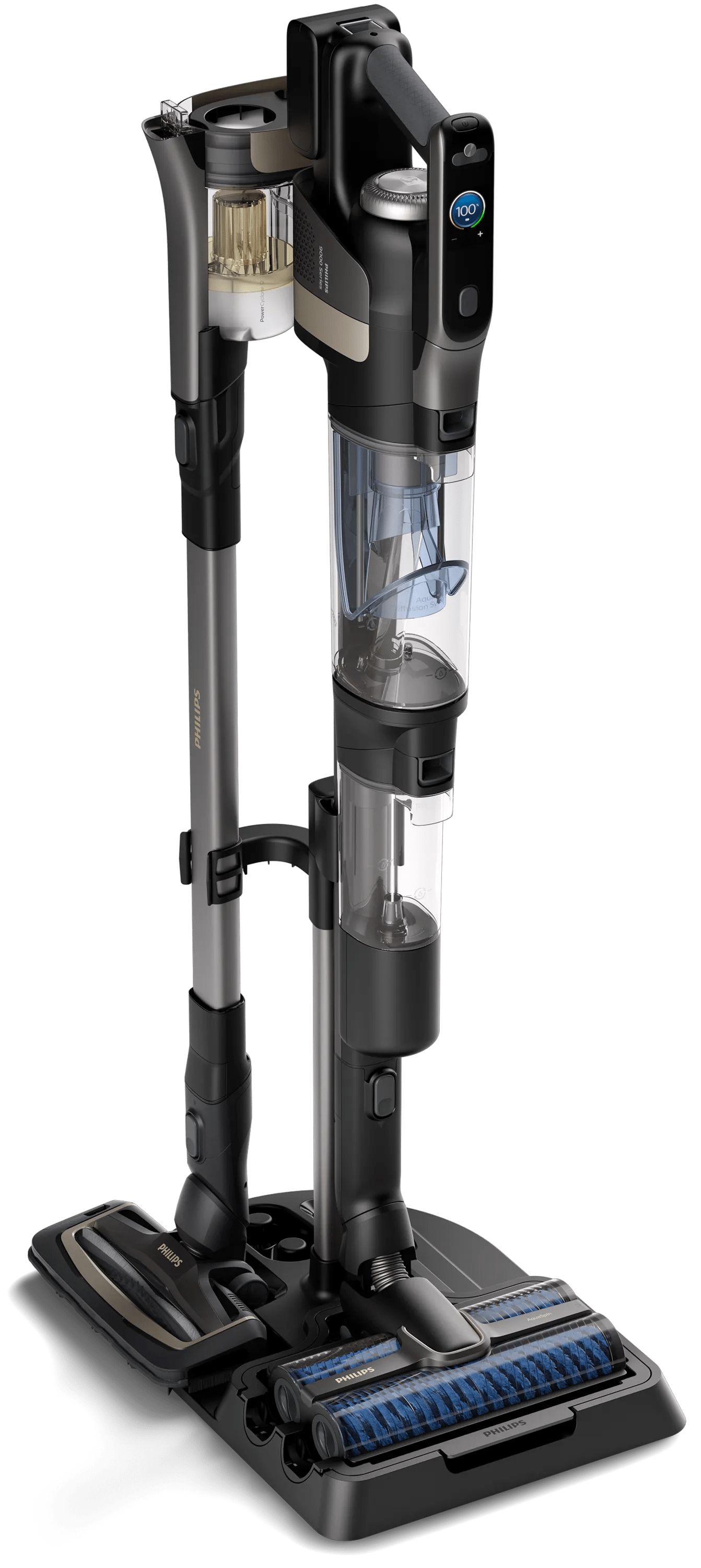 Philips AquaTrio Cordless XW9383/01 - Snoerloze Wet & Dry Steelstofzuiger - Zwart/Grijs