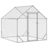 vidaXL Kippenhok Zilver 200 x 170 x 177 cm Staal