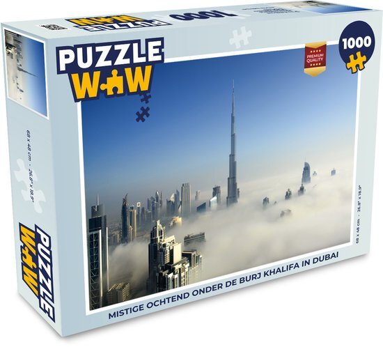 MuchoWow Puzzel Mistige ochtend onder de Burj Khalifa in Dubai - Legpuzzel - Puzzel 1000 stukjes volwassenen