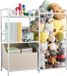 Vevor Kinderboekenkast met Speelgoedopbergruimte, 2-laags Boekenkast met Stoffen Speelgoedkist, Wit